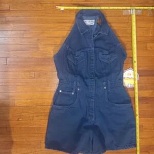 Denim Halter Jumpsuit